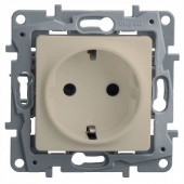 Розетка 1-м СП Etika 16А IP20 2P+E немецк. стандарт винтов. клеммы сл. кость IEK 672324