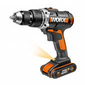 Дрель-шуруповерт ударная аккумуляторная WORX WX372, 20В, 50Нм, 2 Ач x2, кейс