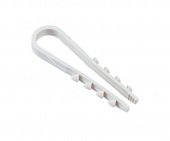 Дюбель-хомут PCD-R 05-10-45-100WH для круглого кабеля PA6.6 бел. (уп.100шт) JazzWay 5054783