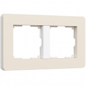 Рамка из поликарбоната на 2 поста Split айвори/белый, soft-touch W0023066