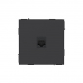 Розетка компьютерная 1-м KANT RJ45 кат.6A без шторки черн. уголь DKC 7012673