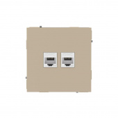 Розетка компьютерная 2-м KANT RJ45 кат.5E без шторки ванильн. марципан DKC 7015664