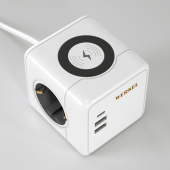 Розеточный блок 3-местный + 3×USB + беспроводная зарядка W6513501
