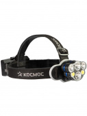 Фонарь налобный 2х4Вт T6 2х2Вт XPE 2x2Вт COB /Li-ion 2х1200мА.ч ABS пластик КОСМОС (KOC852Lit)