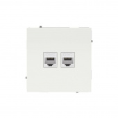 Розетка компьютерная 2-м KANT RJ45 кат.5E без шторки бел. магнолия DKC 7000664