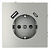 Розетка 1-м СП S70 16А с USB A+С с заземл. защ. шторки механизм сталь Voltum VLS040505