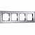 Рамка из стекла на 4 поста Senso серебряный soft-touch W0043106
